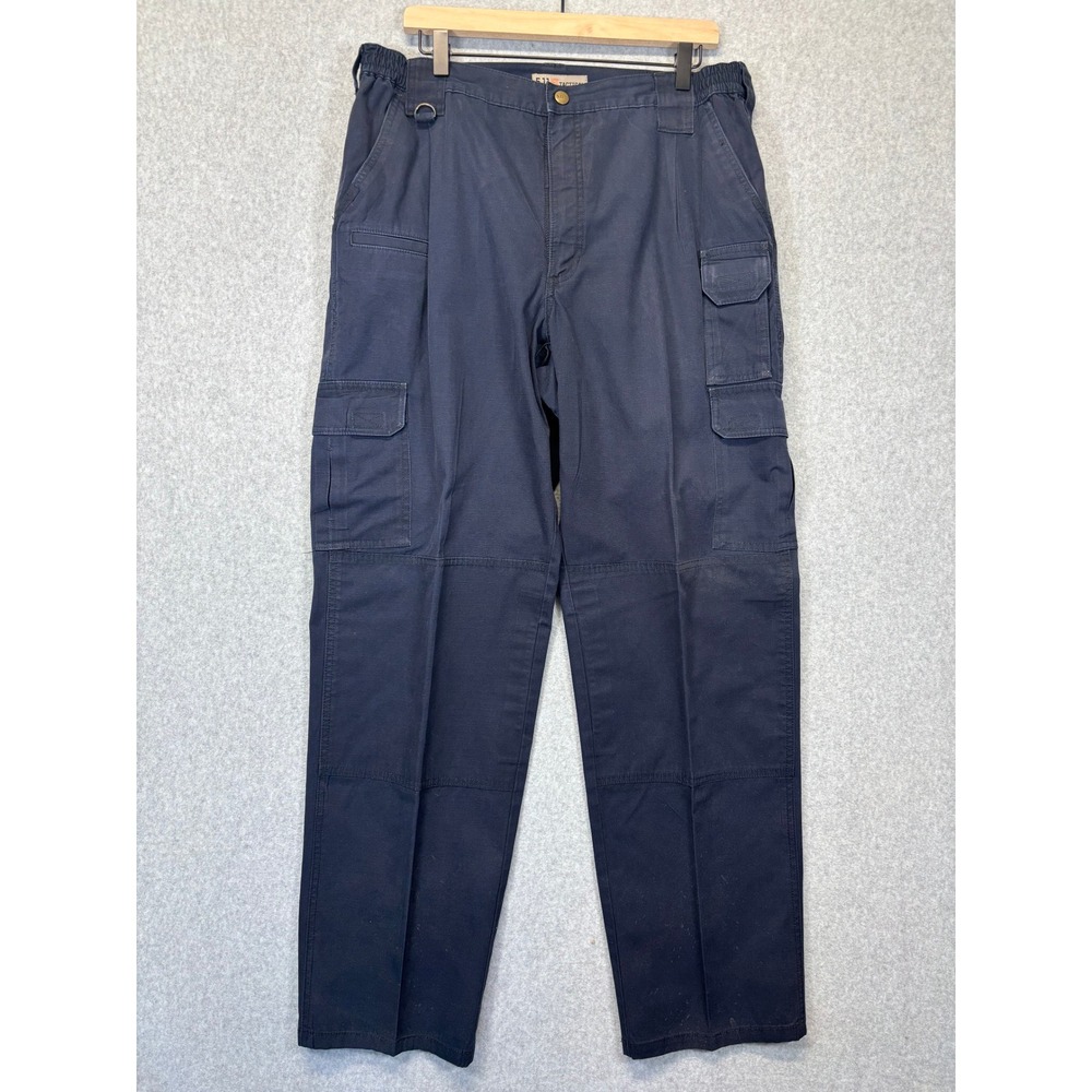 5.11 Tactical Mens Navy Blue Cargo Pants Elastic Waist 38x34 Utility Trousers